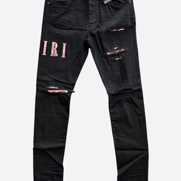 Amiri Black Tie-Dye Core Applique Logo Jeans - Picture 1 of 5